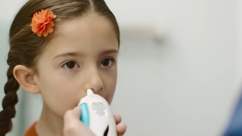 Giving a Nasal spray for Kids